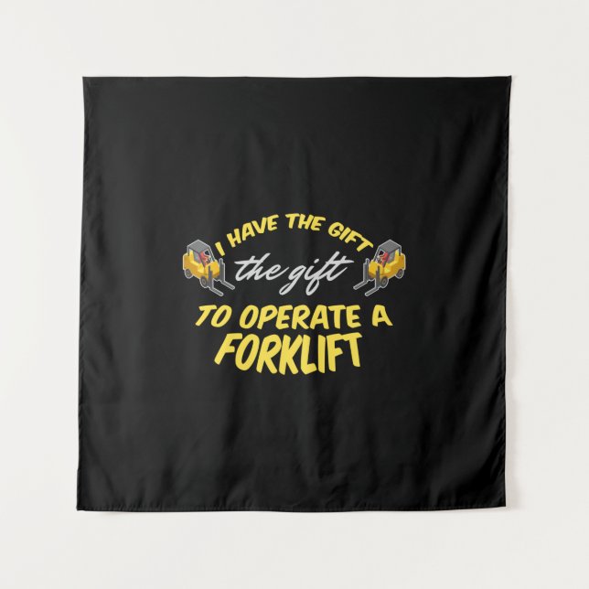 Gabelstaplergeschenk Wandteppich (Vorderseite)