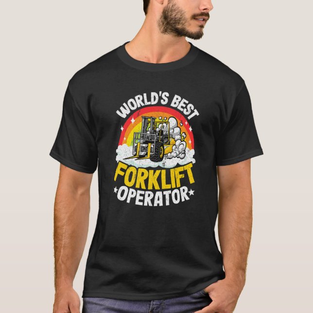Gabelstaplerläufer-Rainbow-Welten-Bester Gabelstap T-Shirt (Vorderseite)