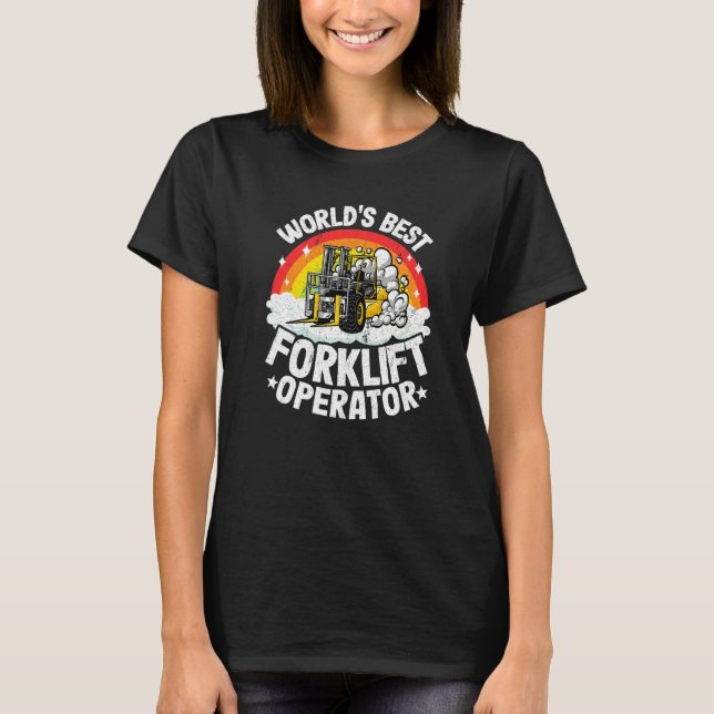 Gabelstaplerläufer-Rainbow-Welten-Bester Gabelstap T-Shirt (Vorderseite)