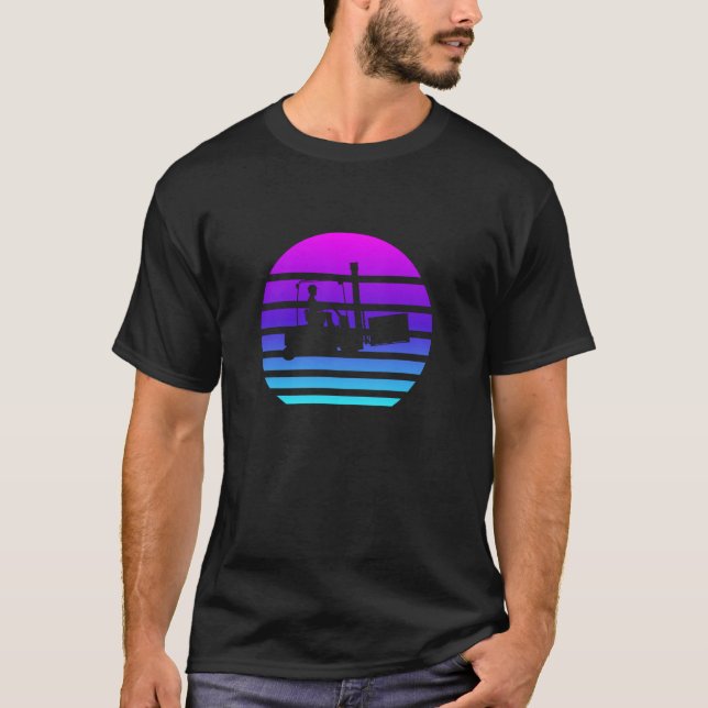 Gabelstapleroperator Vaporwave Certified Gabelstap T-Shirt (Vorderseite)