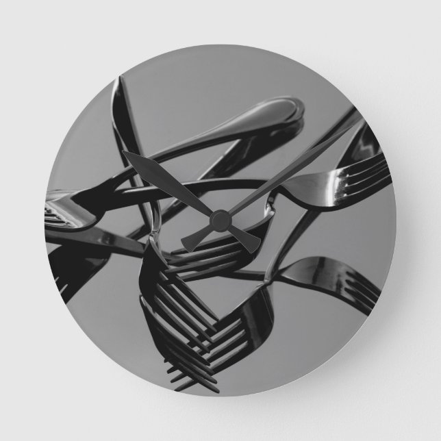 Gabelung Runde Wanduhr (Vorderseite)