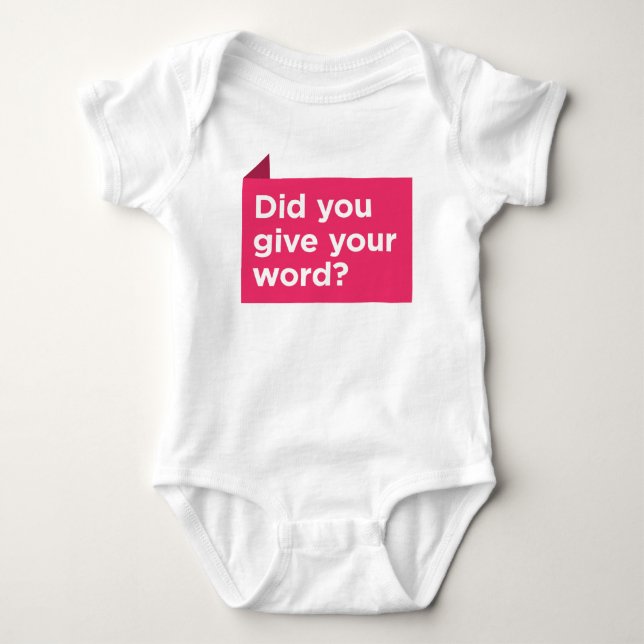 Gaben Sie Ihr Wort? Baby Strampler (Vorderseite)