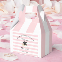 Gable Favor Box Rosa Streifen Absolvent 2026 Geschenkschachtel