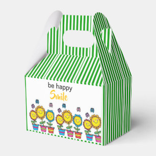 Gable Favor Box Sei glücklich Sonnenblumen grüner  Geschenkschachtel