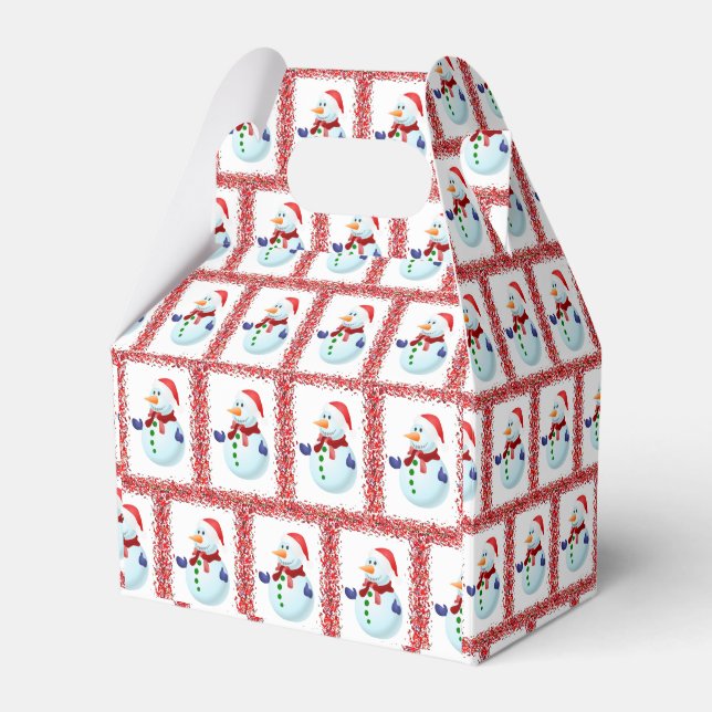 Gable Favor Box Snowman Geschenkschachtel (Vorderseite)