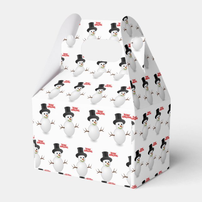 Gable Favor Box Snowman Geschenkschachtel (Vorderseite)