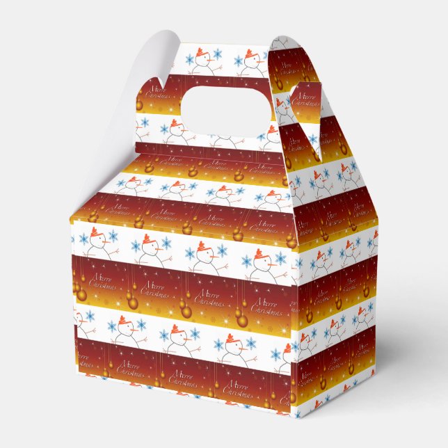 Gable Favor Box Snowman Geschenkschachtel (Vorderseite)