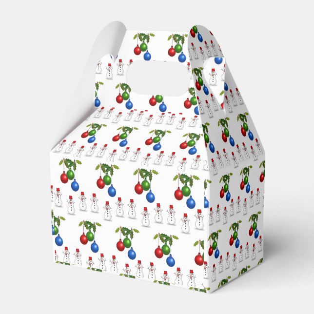 Gable Favor Box Snowman Geschenkschachtel (Vorderseite)