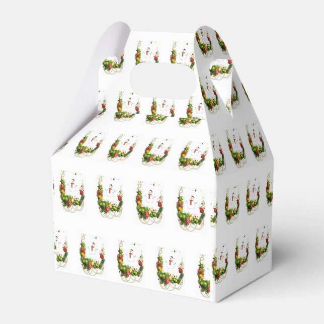Gable Favor Box Snowman Geschenkschachtel (Vorderseite)