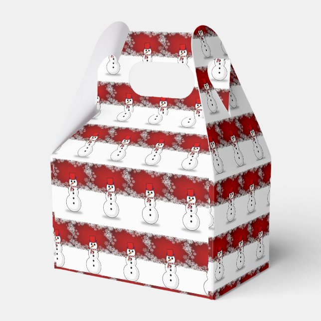 Gable Favor Box Snowman Geschenkschachtel (Vorderseite)