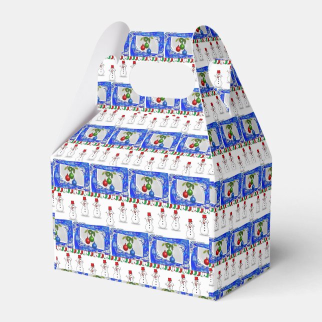 Gable Favor Box Snowman Geschenkschachtel (Vorderseite)