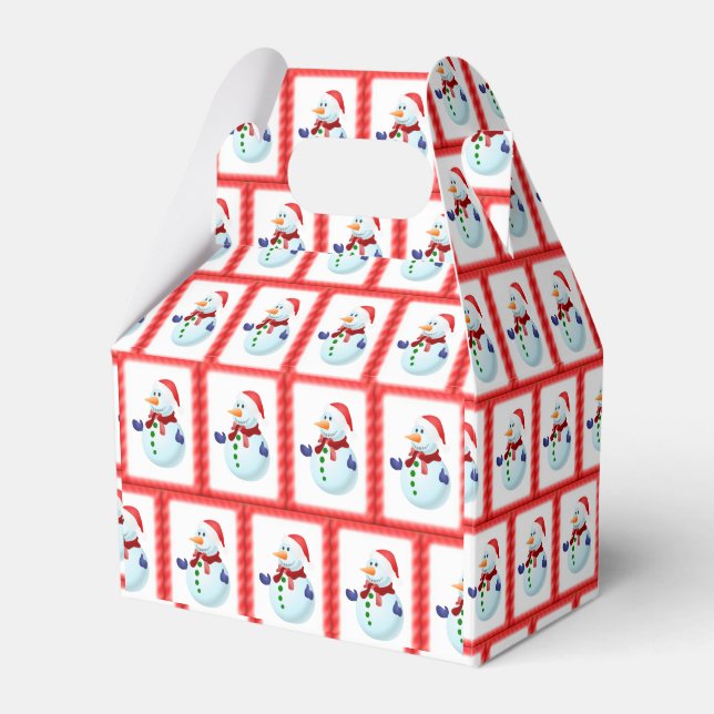 Gable Favor Box Snowman Geschenkschachtel (Vorderseite)