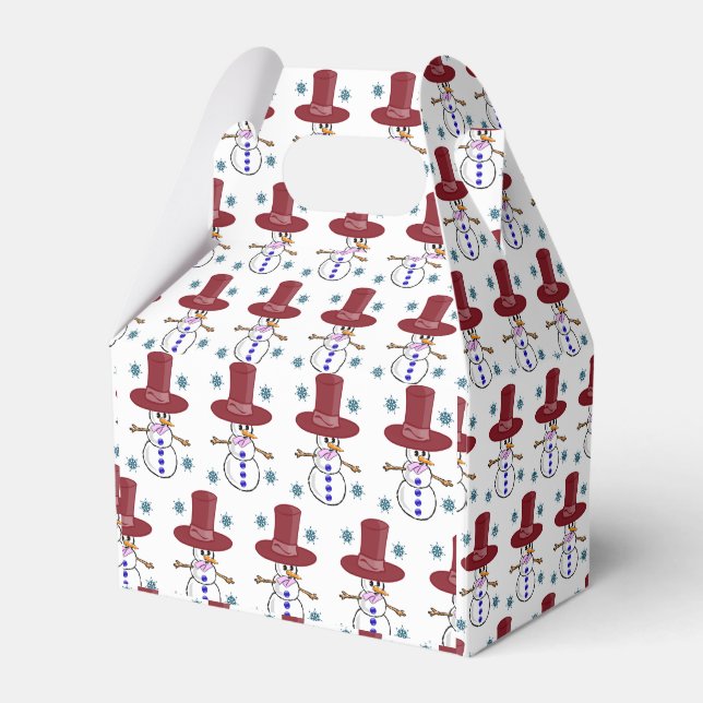 Gable Favor Box Snowman Geschenkschachtel (Vorderseite)