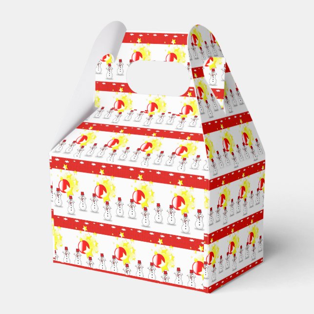 Gable Favor Box Snowman Geschenkschachtel (Vorderseite)