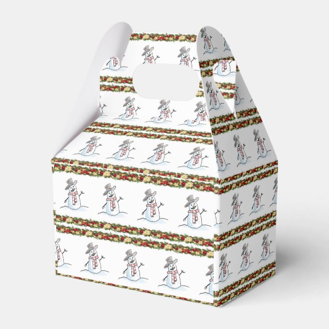 Gable Favor Box Snowman Geschenkschachtel (Vorderseite)