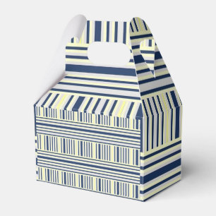 Gable Favor Box Strip Blau und Weiß Gelb Geschenkschachtel