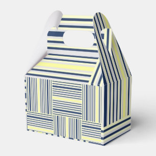 Gable Favor Box Strip Blau und Weiß Gelb Geschenkschachtel