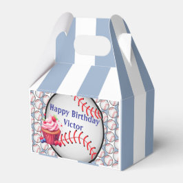 Gable Favor Box Stripe Blue and White Baseball Geschenkschachtel
