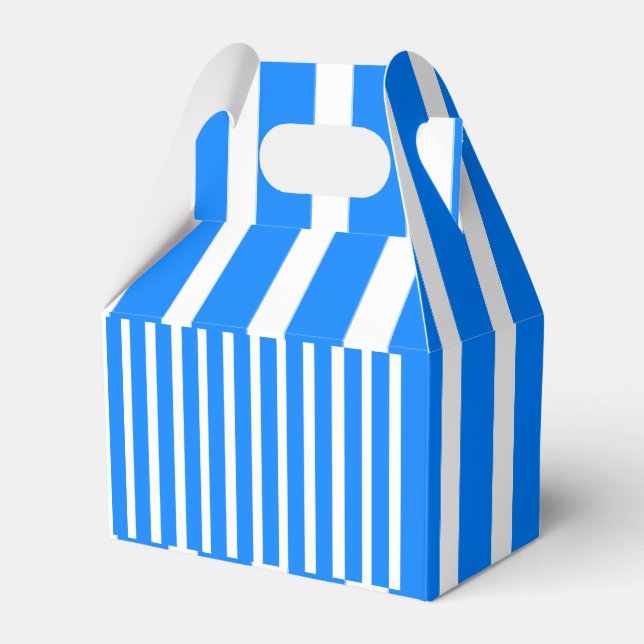 Gable Favor Box Stripe Blue und White Geschenkschachtel (Vorderseite)