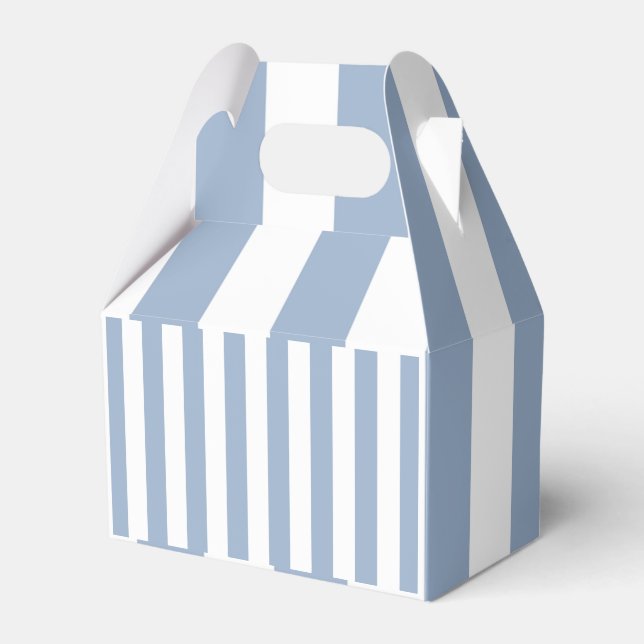 Gable Favor Box Stripe Blue und White Geschenkschachtel (Vorderseite)