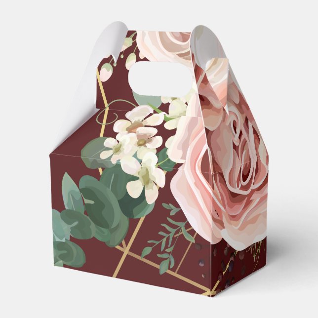 Gable Paper Fevor Box Geometric Garden Rose Wein Geschenkschachtel (Rückseite)