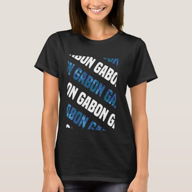 Gabon Camouflage Pattern Blue Camouflage T-Shirt (Vorderseite)