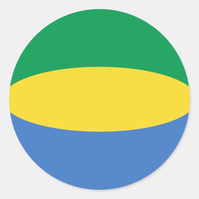 Gabon Fisheye Flag Sticker (Vorderseite)