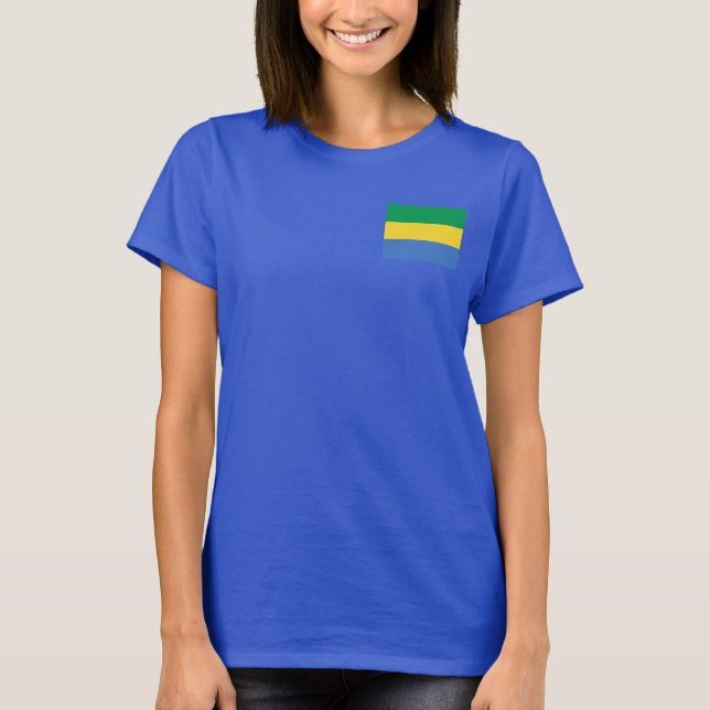Gabon Flag and Map dk T - Shirt (Vorderseite)