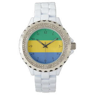 Gabon Flag Armbanduhr