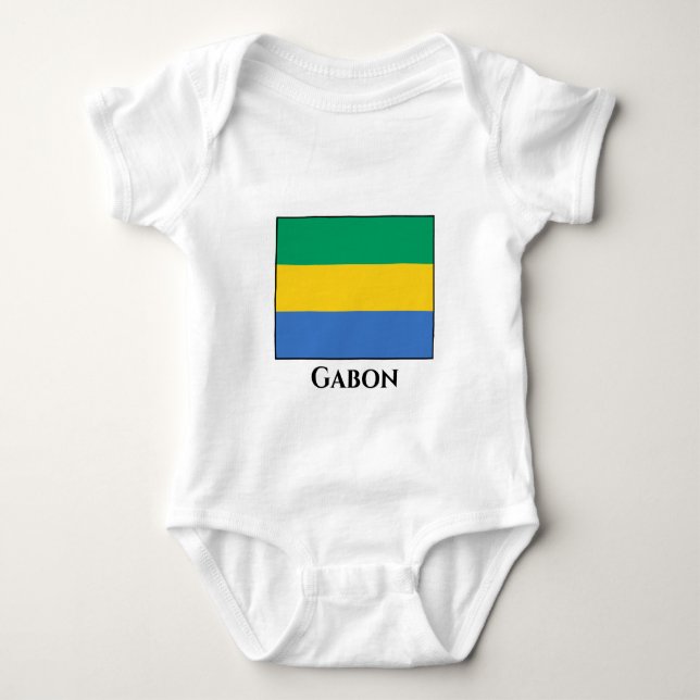 Gabon Flag Baby Strampler (Vorderseite)