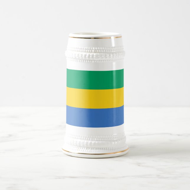 Gabon Flag Bierglas (Mittel)
