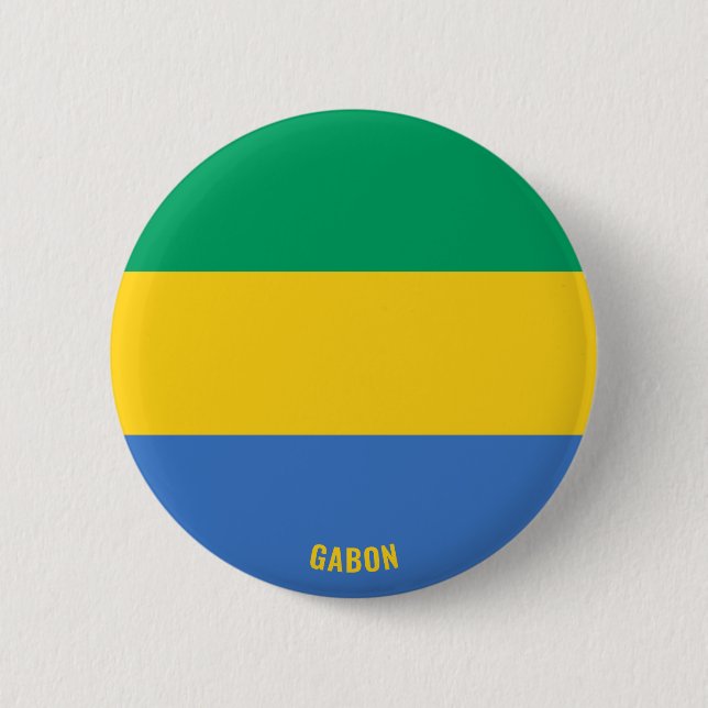Gabon Flag Charming Patriotic Button (Vorderseite)