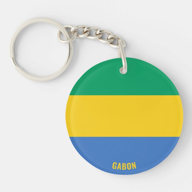 Gabon Flag Charming Patriotic Schlüsselanhänger (Vorderseite)