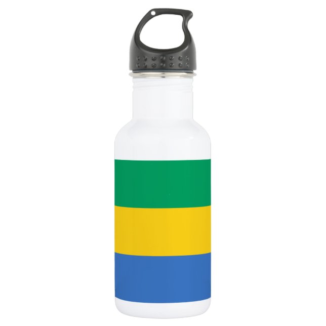 Gabon Flag Edelstahlflasche (Vorderseite)