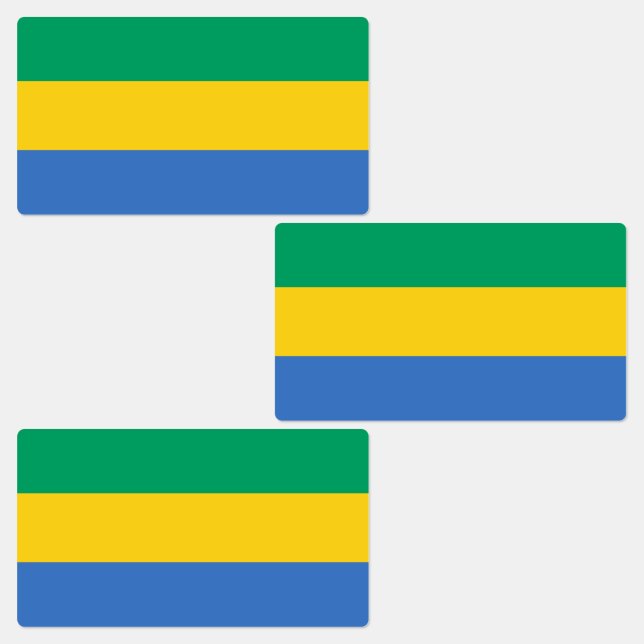 Gabon Flag Etiketten (Gruppe)