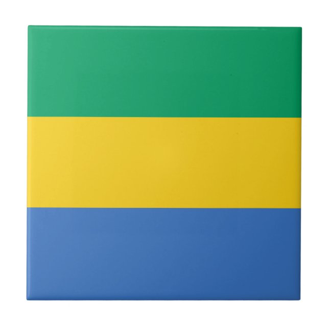 Gabon Flag Fliese (Vorderseite)
