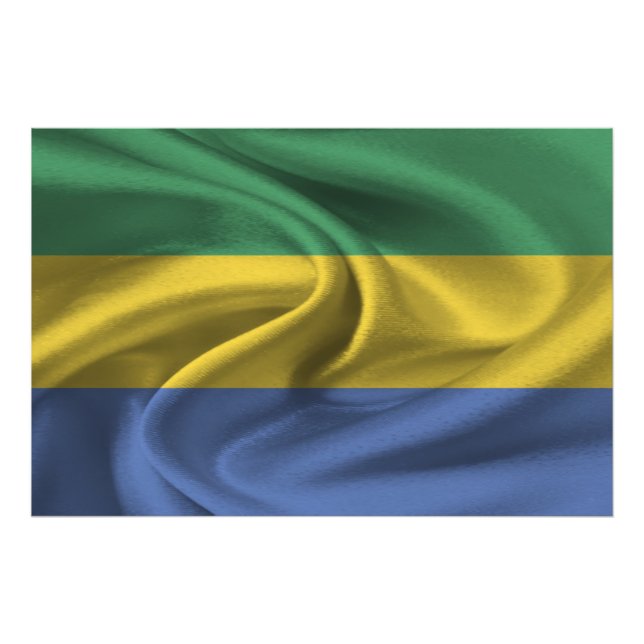 Gabon Flag Fotodruck (Vorne)