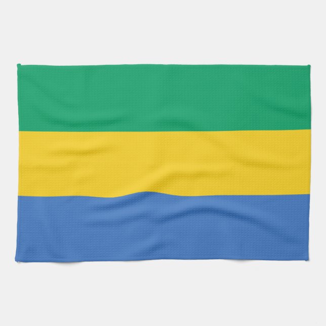 Gabon Flag Geschirrtuch (Horizontal)