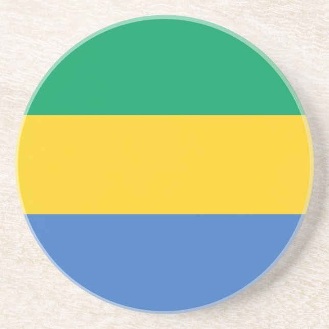 Gabon Flag Getränkeuntersetzer (Vorne)