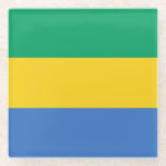 Gabon Flag Glasuntersetzer<br><div class="desc">Patriotische Flagge von Gabun.</div>