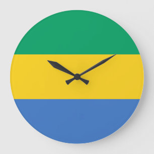 Gabon Flag Große Wanduhr