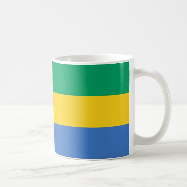 Gabon Flag Keramik Tasse (Rechts)