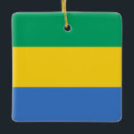 Gabon Flag Keramikornament<br><div class="desc">Anpassbare World Flag Produkte - Bitte fühlen Sie sich frei,  Ihren eigenen Text hinzuzufügen.</div>