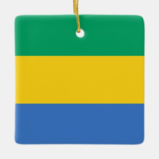 Gabon Flag Keramikornament (Vorderseite)