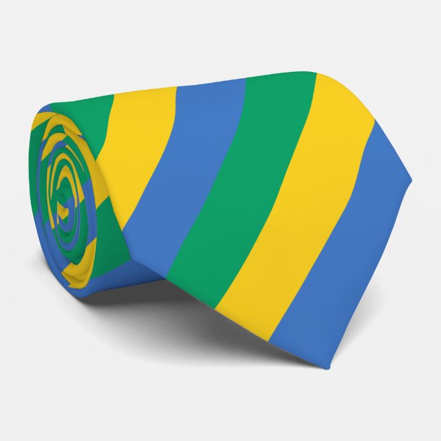 Gabon Flag Krawatte (Gerollt)