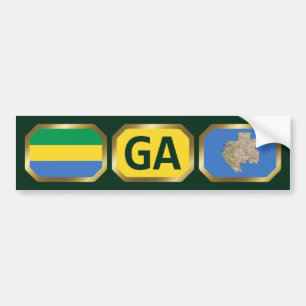 Gabon Flag Map Code Autoaufkleber