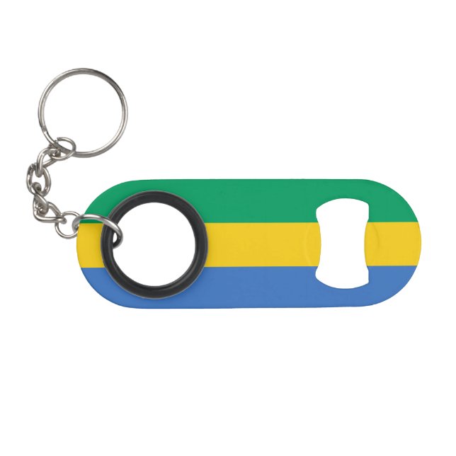 Gabon Flag Mini Flaschenöffner (Vorderseite (Horizontal))
