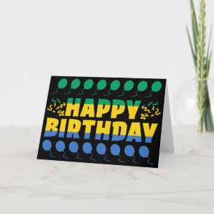 Gabon Flag Patriotic Birthday Karte