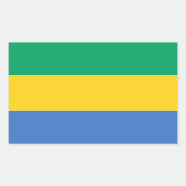 Gabon Flag Rechteckiger Aufkleber (Vorderseite)