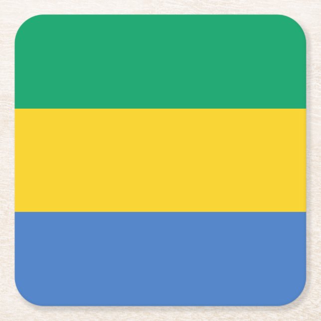 Gabon Flag Rechteckiger Pappuntersetzer (Vorderseite)